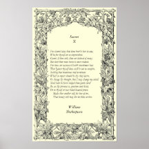 Sonnet # 10 by William Shakespeare Print