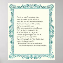 Sonnet # 6 by William Shakespeare Posters
