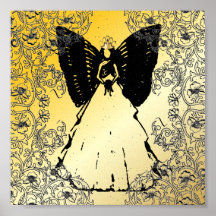 Sophisticated Angelic Black & Gold Sweet Sixteen Print