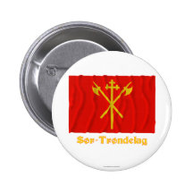 Sør-Trøndelag waving flag with name Pinback Buttons