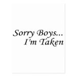 Sorry Boys I'm Taken Postcard