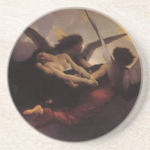Soul Brought to Heaven, Bouguereau, Vintage Art Coasters