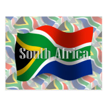 South Africa Waving Flag Post Card