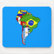 South American flags of South America Map Mouse Pads