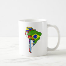 South American flags of South America Map Coffee Mug