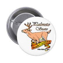 South Carolina Deer The Palmetto State Pinback Button