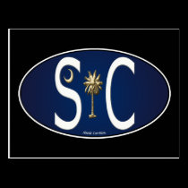 South Carolina Flag Oval Sticker postcards