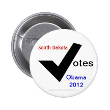 South Dakota Votes Obama 2012 Pinback Button