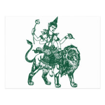 SOUTH EAST ASIAN SITTING BUDDHA ON LION POST CARD