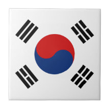 South Korea Flag Ceramic Tile