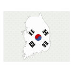 South Korea Flag Map full size Post Cards