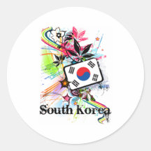 South Korea Round Sticker