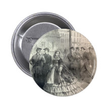 Southern belle, 1861 pinback button