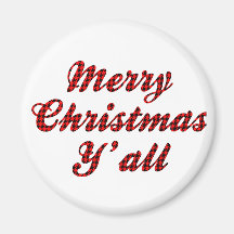 Southern Christmas Greeting Houndstooth Refrigerator Magnets