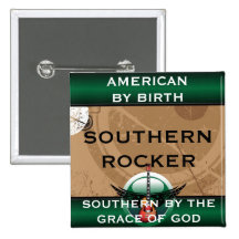 Southern Rocker Square Magnet Button