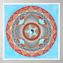 Southwest Ying Yang Mandala Poster