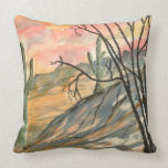 southwestern art arizona evening landscape throw pillow