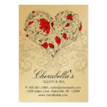 Spa Gift Card Salon Valentine Floral Heart Gold Business Card