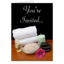 Spa/Massage/Pedicure Salon Scene Black/Colour Card