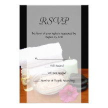 Spa/Massage/Pedicure Salon Scene Black/Colour Invites