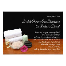 Spa/Massage/Pedicure Salon Scene Black/Colour Personalised Invites