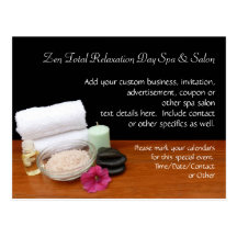 Spa/Massage/Pedicure Salon Scene Black/Colour Post Cards
