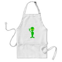Space Alien Flashing the Peace Sign Apron