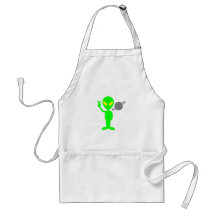 Space Alien Flashing the Peace Sign Apron