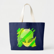 Space Alien Head Abstract Canvas Bag