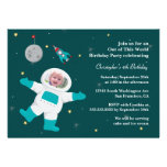 Space astronaut photo birthday party invitation