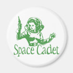 Space Cadet Green Fridge Magnet