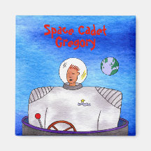Space Cadet TinCan SpaceMan Square Magnet