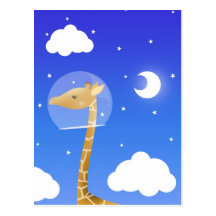 space giraffe postcard
