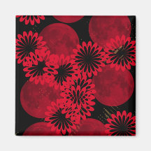 Space Moons and Space Flowers Refrigerator Magnets