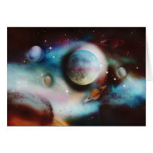 Space Nebula and stars greeting cards