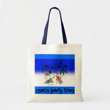 space party time canvas bag