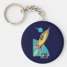 Space Rocket Ride Keychain