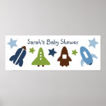 Space Rockets & Stars Poster/Banner