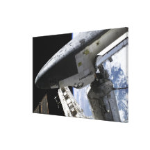 Space Shuttle Discovery docked Gallery Wrapped Canvas