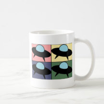 Spaceship Pop Art V2 Coffee Mugs