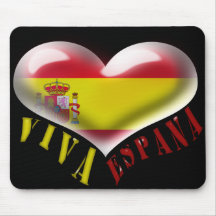Spain Viva Espana Flag-coloured Heart Mousepad
