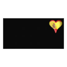 Spanish Flag In A Heart Customized Photo Card