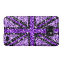 Sparkle Look UK Purple Black Samsung Galaxy S Samsung Galaxy SII Cases