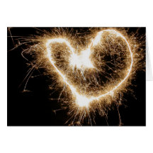 Sparkler heart greeting card