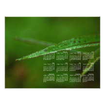 Sparkly Green Leaves; 2013 Calendar Photo Print