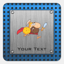Spartan Gladiator; Metal-look Square Sticker