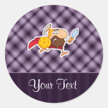 Spartan Gladiator; Purple Round Stickers