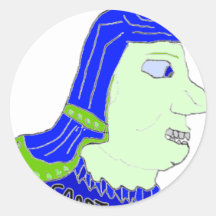 Spartan Head Logo Purple, Dark & Light Green Round Stickers