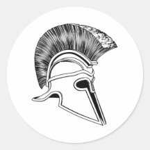 spartan helmet BW 2012 D10.jpg Round Sticker