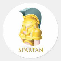Spartan or Trojan soldier Round Stickers